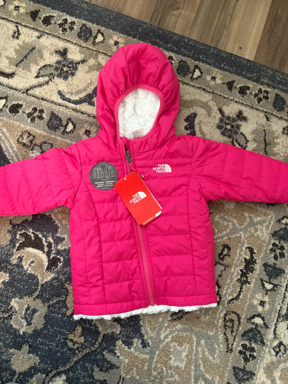 NWT North Face Kids Pink Reversible Jacket